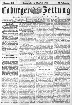 Coburger Zeitung Samstag 17. Mai 1924