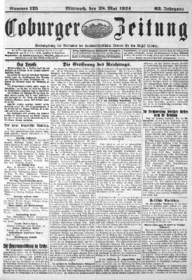 Coburger Zeitung Mittwoch 28. Mai 1924