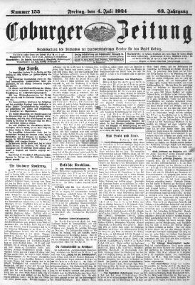 Coburger Zeitung Freitag 4. Juli 1924