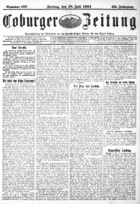 Coburger Zeitung Freitag 18. Juli 1924