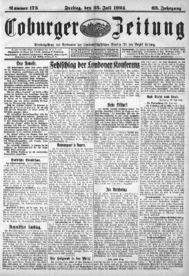 Coburger Zeitung Freitag 25. Juli 1924