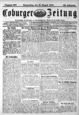 Coburger Zeitung Donnerstag 21. August 1924