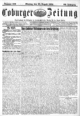 Coburger Zeitung Montag 25. August 1924