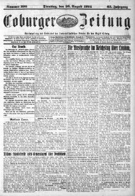 Coburger Zeitung Dienstag 26. August 1924