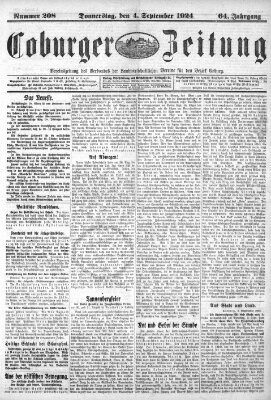 Coburger Zeitung Donnerstag 4. September 1924