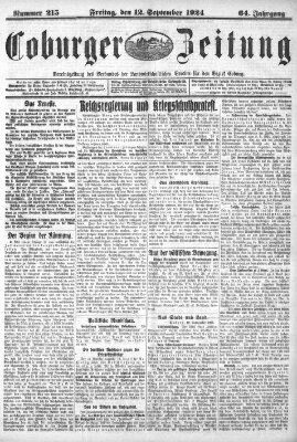 Coburger Zeitung Freitag 12. September 1924