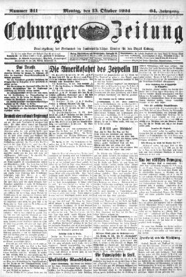 Coburger Zeitung Montag 13. Oktober 1924