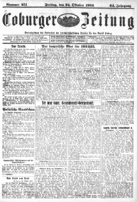 Coburger Zeitung Freitag 24. Oktober 1924