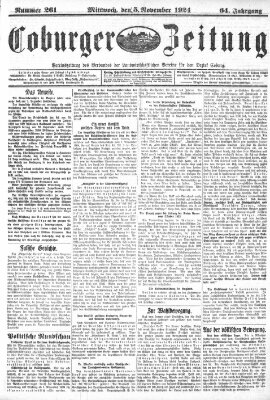 Coburger Zeitung Mittwoch 5. November 1924