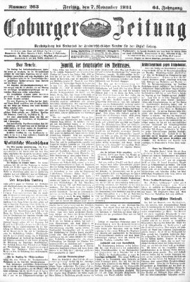 Coburger Zeitung Freitag 7. November 1924