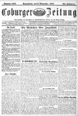 Coburger Zeitung Samstag 8. November 1924