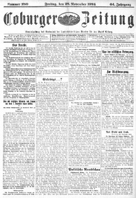 Coburger Zeitung Freitag 28. November 1924