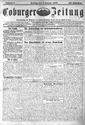 Coburger Zeitung Freitag 2. Januar 1925