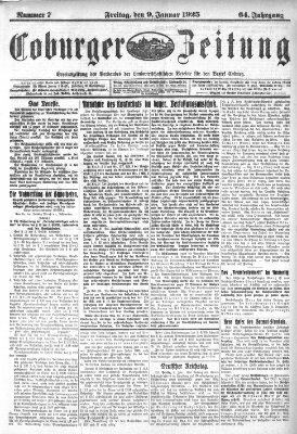 Coburger Zeitung Freitag 9. Januar 1925