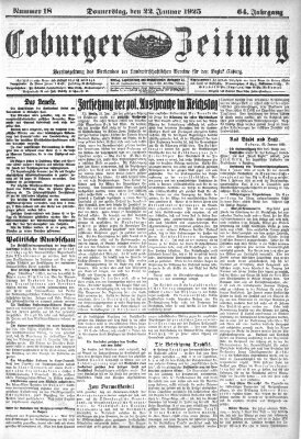 Coburger Zeitung Donnerstag 22. Januar 1925