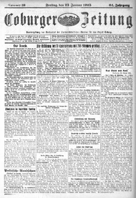 Coburger Zeitung Freitag 23. Januar 1925