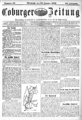 Coburger Zeitung Mittwoch 28. Januar 1925