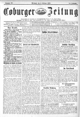 Coburger Zeitung Mittwoch 4. Februar 1925