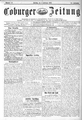 Coburger Zeitung Freitag 6. Februar 1925