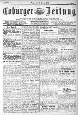 Coburger Zeitung Montag 23. Februar 1925