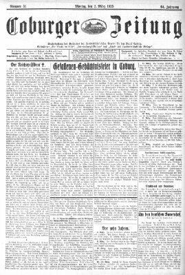 Coburger Zeitung Montag 2. März 1925