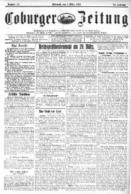 Coburger Zeitung Mittwoch 4. März 1925