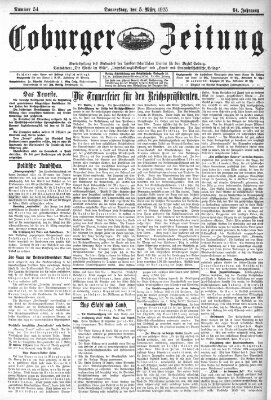 Coburger Zeitung Donnerstag 5. März 1925