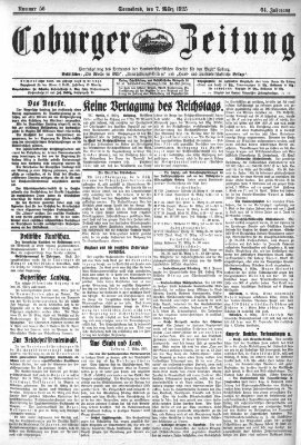 Coburger Zeitung Samstag 7. März 1925