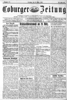 Coburger Zeitung Dienstag 10. März 1925