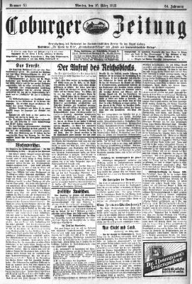 Coburger Zeitung Montag 16. März 1925