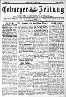 Coburger Zeitung Freitag 20. März 1925