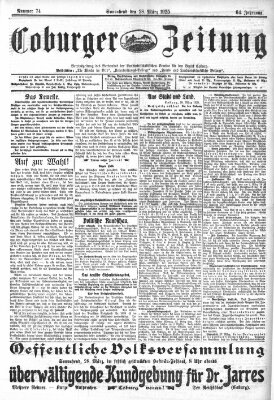 Coburger Zeitung Samstag 28. März 1925