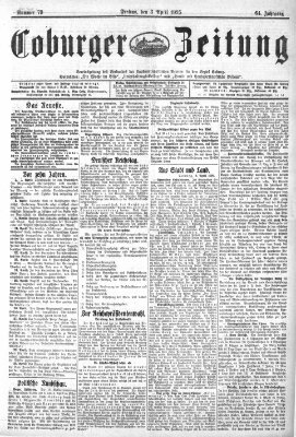 Coburger Zeitung Freitag 3. April 1925