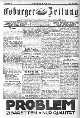 Coburger Zeitung Samstag 11. April 1925