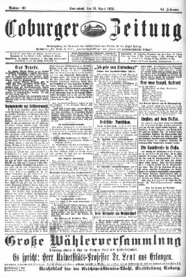 Coburger Zeitung Samstag 18. April 1925