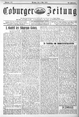 Coburger Zeitung Montag 4. Mai 1925