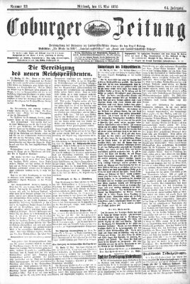 Coburger Zeitung Mittwoch 13. Mai 1925