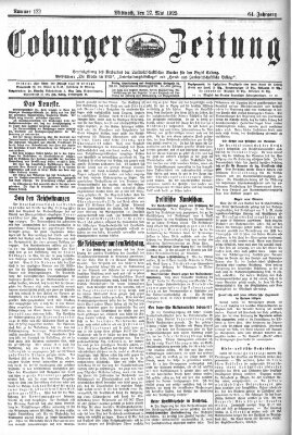 Coburger Zeitung Mittwoch 27. Mai 1925