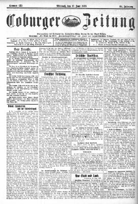 Coburger Zeitung Mittwoch 10. Juni 1925