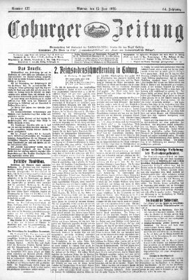 Coburger Zeitung Montag 15. Juni 1925