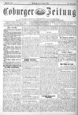 Coburger Zeitung Mittwoch 17. Juni 1925