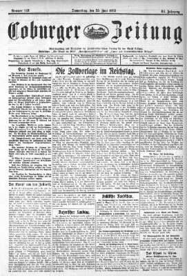 Coburger Zeitung Donnerstag 25. Juni 1925