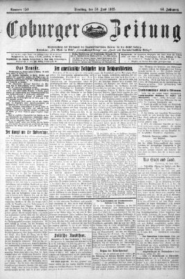 Coburger Zeitung Dienstag 30. Juni 1925