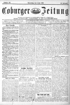 Coburger Zeitung Donnerstag 2. Juli 1925