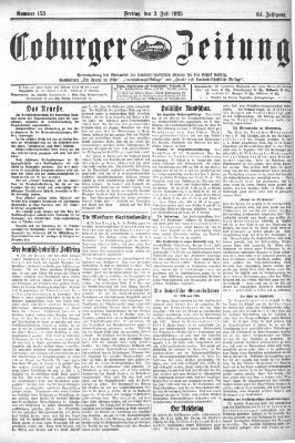 Coburger Zeitung Freitag 3. Juli 1925