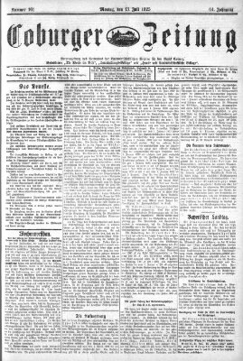 Coburger Zeitung Montag 13. Juli 1925