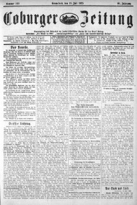 Coburger Zeitung Samstag 18. Juli 1925