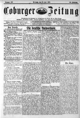 Coburger Zeitung Mittwoch 22. Juli 1925