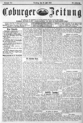 Coburger Zeitung Dienstag 28. Juli 1925