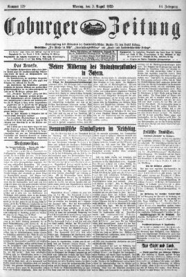 Coburger Zeitung Montag 3. August 1925